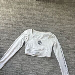 Darc Sport White Fitted Crop Bodysuit